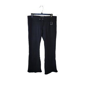 True Religion Black Wool Blend y2k Low Rise Lounge Casual Pants Medium FLAW